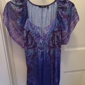 Women's Beautiful Shades of Purple and Blue Sequin Top